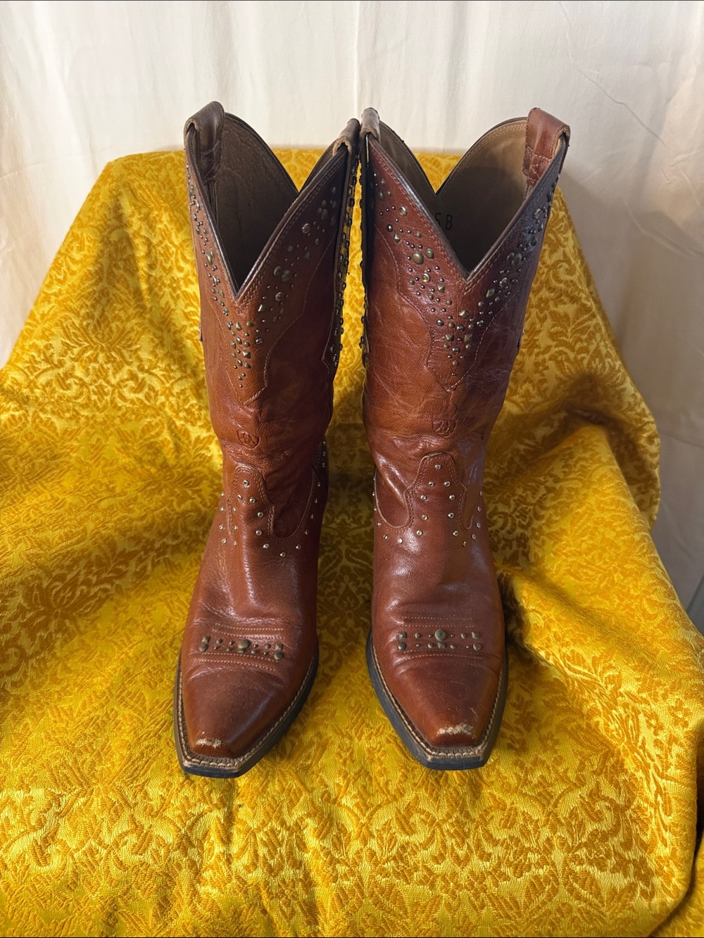 Ariat Brown Leather Studded Western Boots